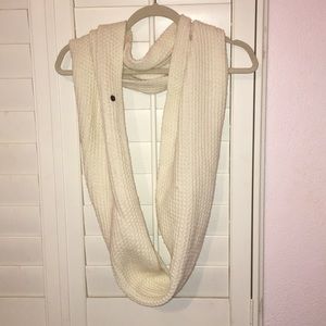 White Thick Stitch Infinity Scarf